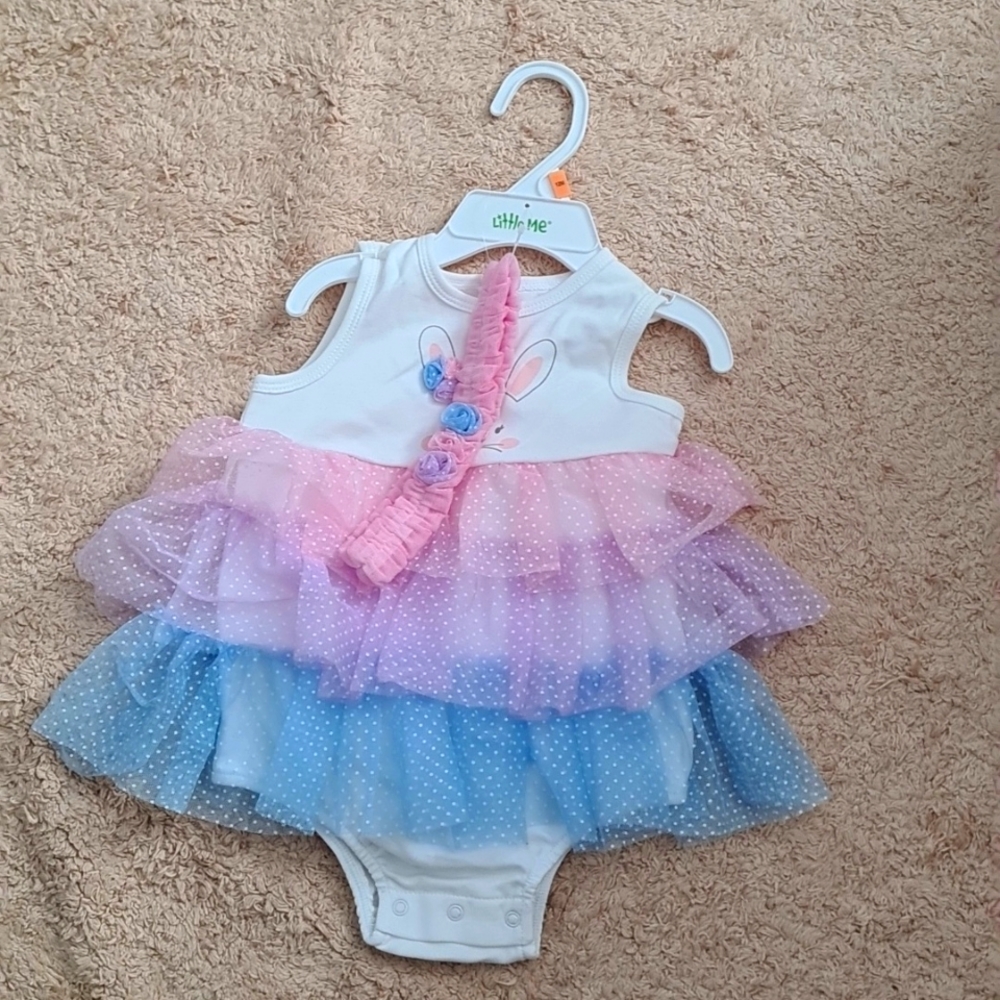 Little Me, bodysuit and headband, 12M